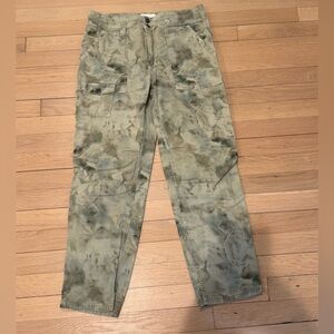 Anthropologie Green Straight Leg Cargo Pants